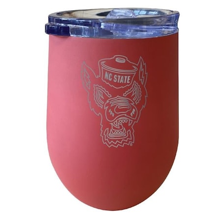 R & R Imports ITWE-C-NCS20C NC State Wolfpack 12 Oz Insulated Wine Stainless Steel Tumbler; Coral